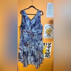 Simply Vera Vera Wang Multicolor V-Neck Dress 2x